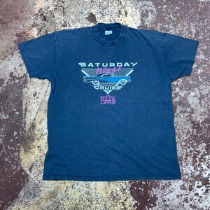 90s Car Saturday Night Ride WLTE Lite FM 103 Radio Vintage Black T-Shirt XL
